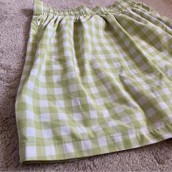 Wayre Limited Edition: Travel Pocket Flow Short Lime Plaid Gingham Lounge Sz S - Picture 6 of 13